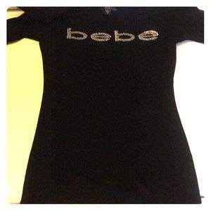 Bebe black 3/4 sleeve ribbed shirt
